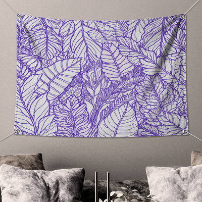Tapisserie murale "Feuille mauve" - décoration murale feuilles