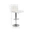 De 2 tabourets de bar réglables blancs avec fonction hydraulique - siège en similicuir et base chromée pivotant à 360 degrés pour plus de confort (2), base pivotante