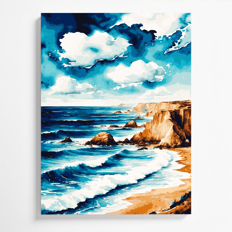 «Watercolor Landscape 53», art mural sur toile beige, 16" H x 20" W