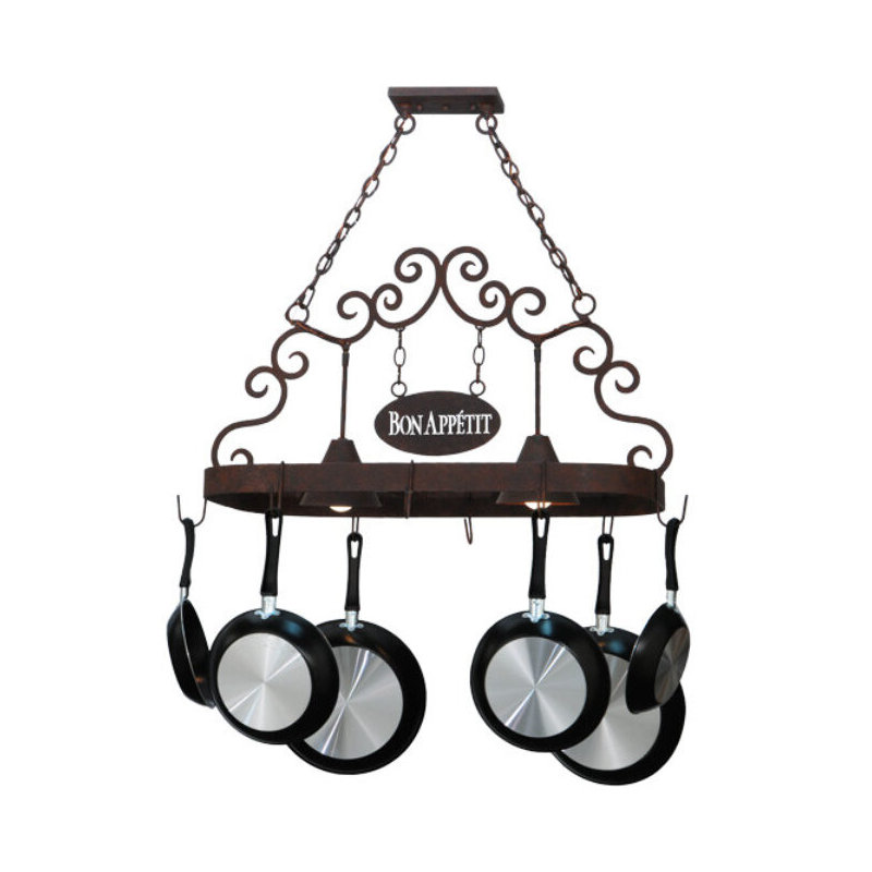 Bon Appetit Handcrafted Hanging Pot Rack, Golden Verde Premium