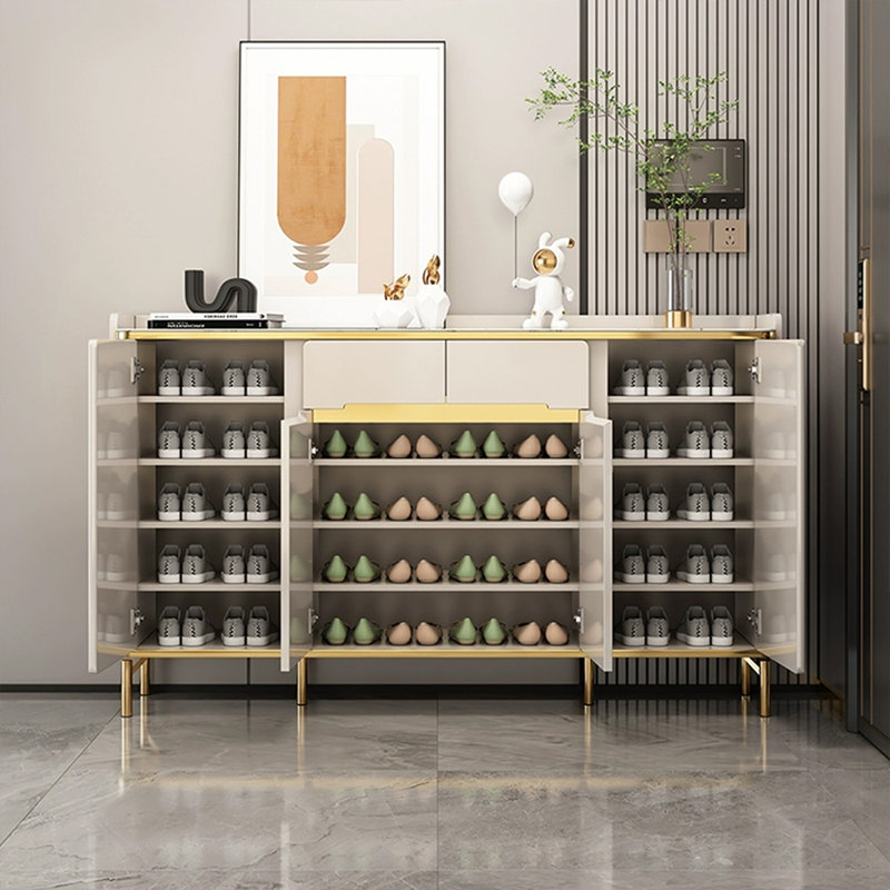 Rangement à chaussures en bois manufacturé beige