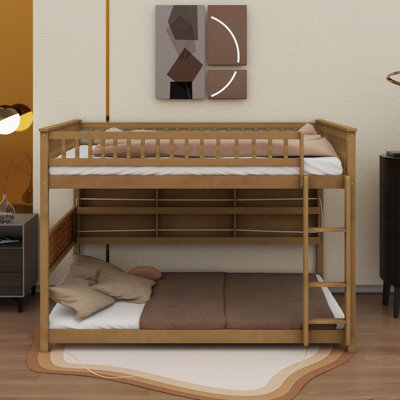Lit superposé double au-dessus de double avec supports intégrés, lumières réglables et panneau perforé