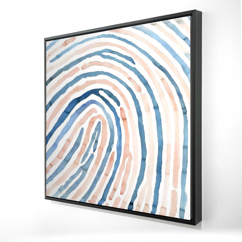 Fingerprint - Shapes Blue Framed Canvas for Home Decor