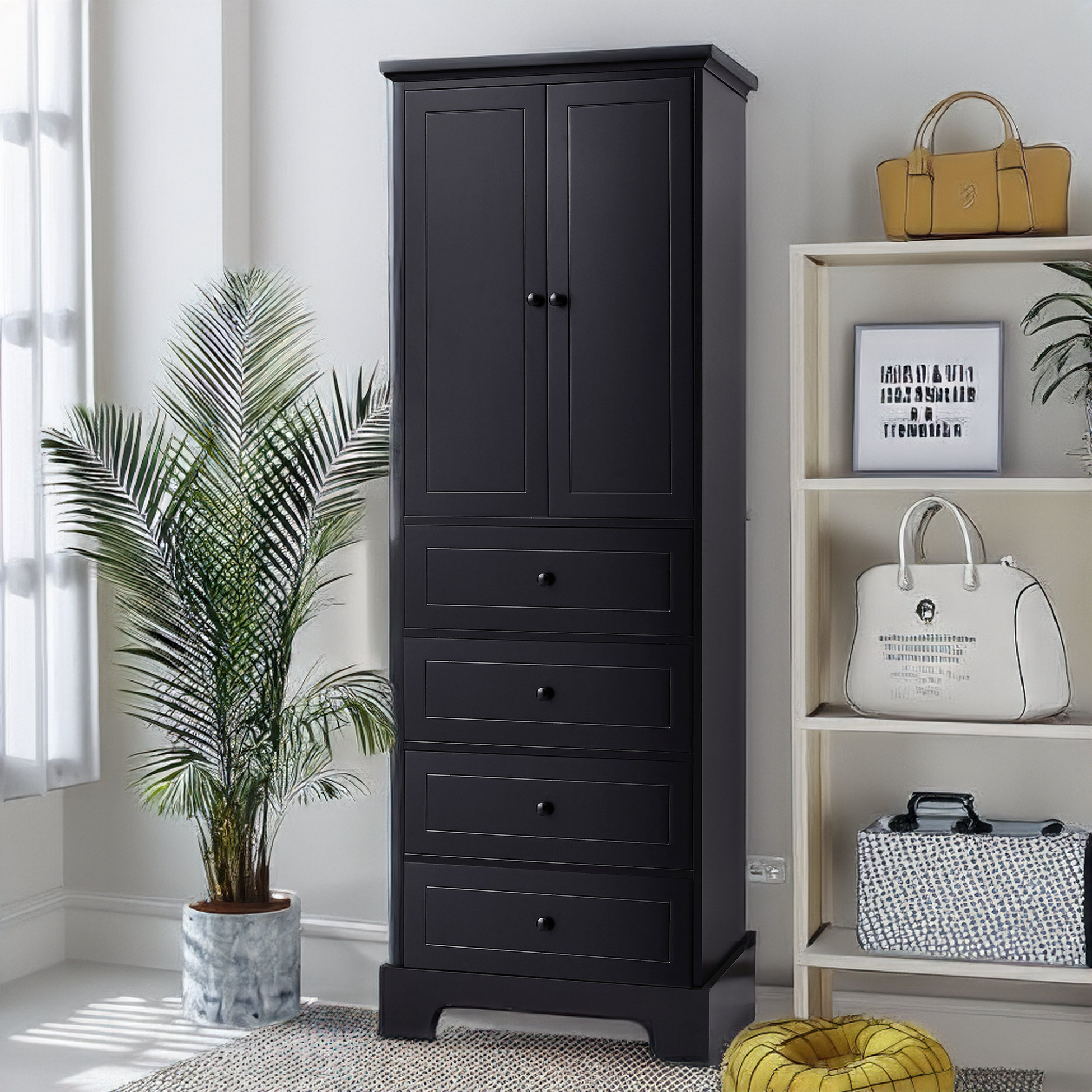 Alcott Hill® Chauncy Armoire with 4 Drawers, Storage Cabinet for Bathroom,Cabinet with 4 Drawers for Bathroom & Reviews | Wayfair