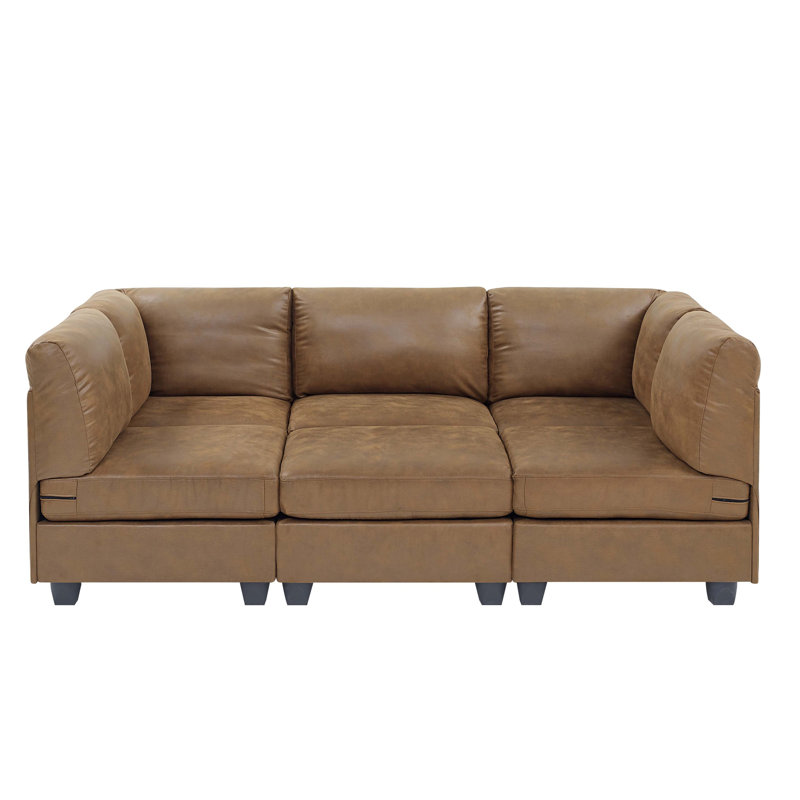 Faux Leather Modular Sectional