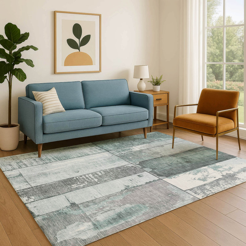 Premium Machine Washable Medena AMF1877 Geometric Rug, Rectangle 10' x 14'