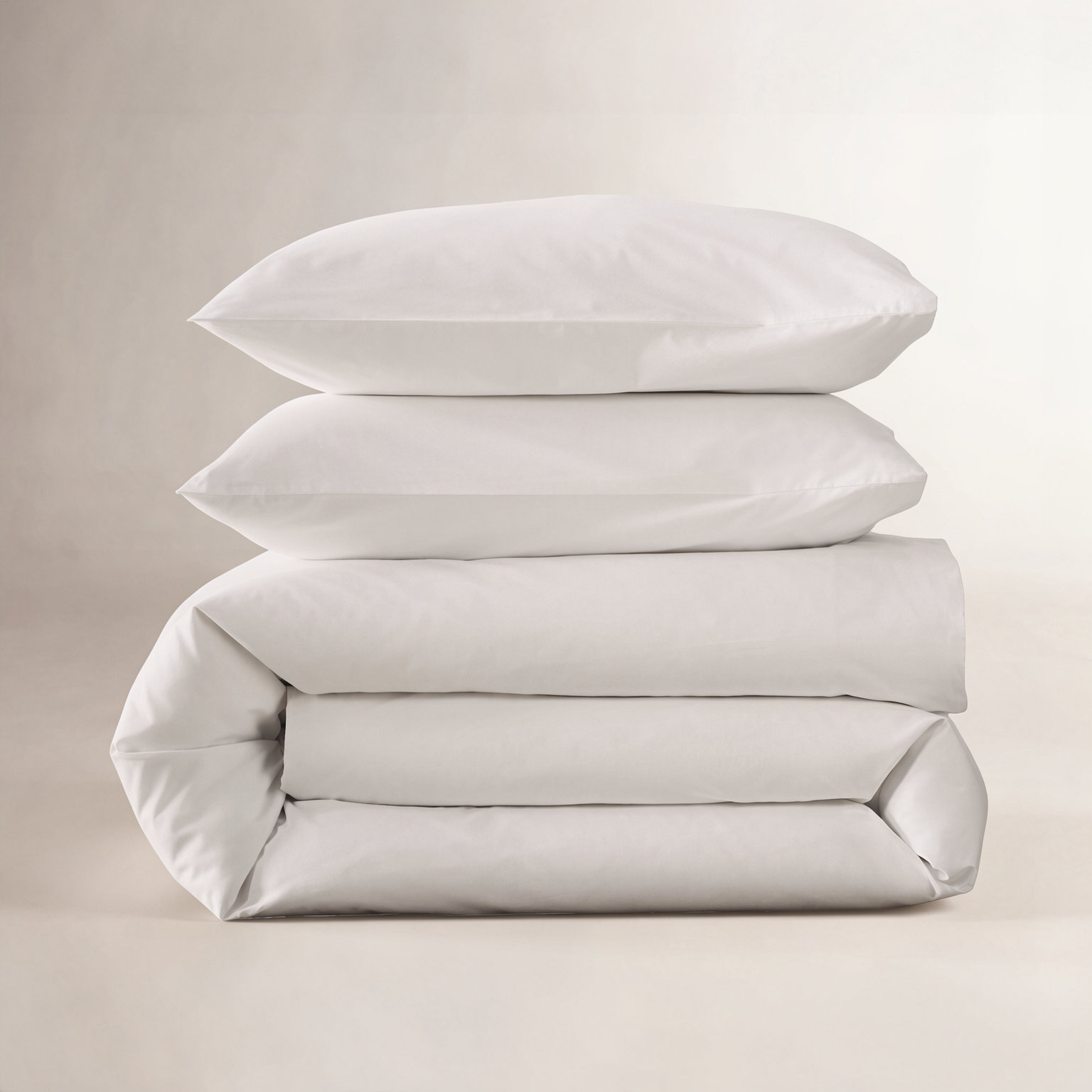 Coyer Cotton Duvet Cover Set, Soft Gray, Full / Queen Duvet Cover + 2 Pillow Shams