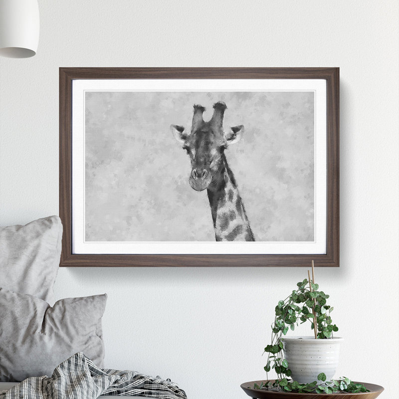 Giraffe Vol.3 - Framed Print, 27cm H x 36cm W x 2cm D, Walnut Framed