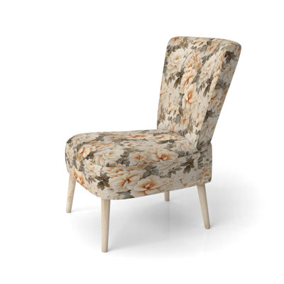 Chaise d'appoint rembourrée bohémienne et éclectique Vintage Florals VI