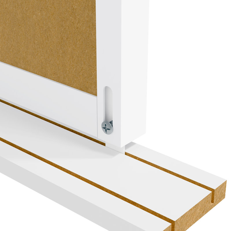Double porte coulissante à l'intérieur blanc - Porte coulissante en panneau de fibres à densité moyenne à 6 panneaux avec porte et garde-manger