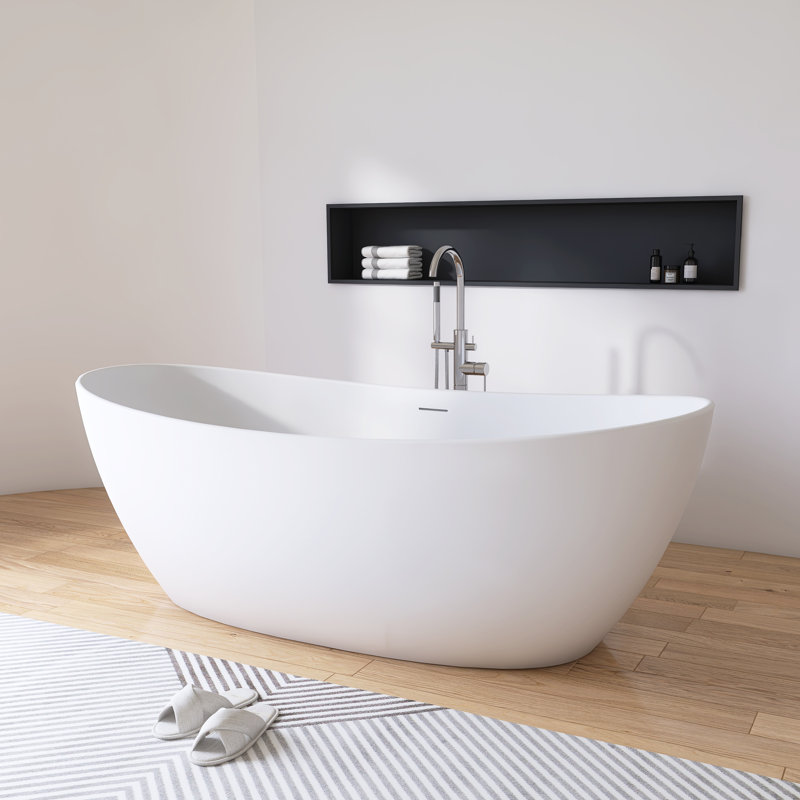 Baignoire de trempage autoportante pour salle de bain 73 po x 35 po