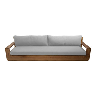 Germelino Outdoor 3 - Seat Teak Patio Sofa with Sunbrella Cushions