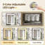 Armoire de salle de bain murale avec miroir - Armoire à pharmacie éclairée à DEL avec éclairage 3 couleurs, rangement mural au-dessus de la toilette avec tablette réglable et 4 tablettes ouvertes, blanc