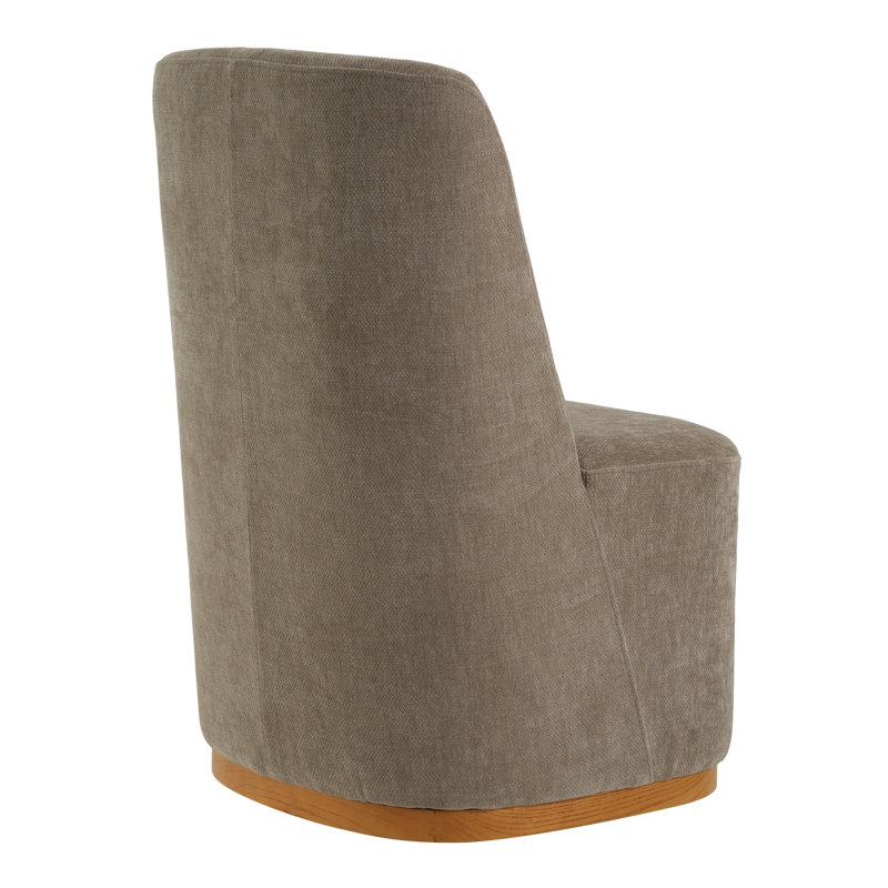 Chaises de salle à manger Ember Modern, recouvertes de tissu et dotées d'un piétement en hévéa, Taupe