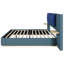 Grand lit plateforme tapissier avec panneau, cadre de lit plateforme avec coins arrondis doux anti-collision, stable et solide, aucun sommier tapissier requis, assemblage facile, bleu-308319855-308319853