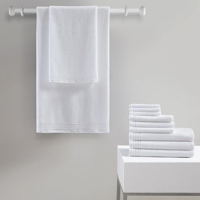 Serviettes 100% coton à séchage rapide et respirantes (ensemble de 12), Blanc