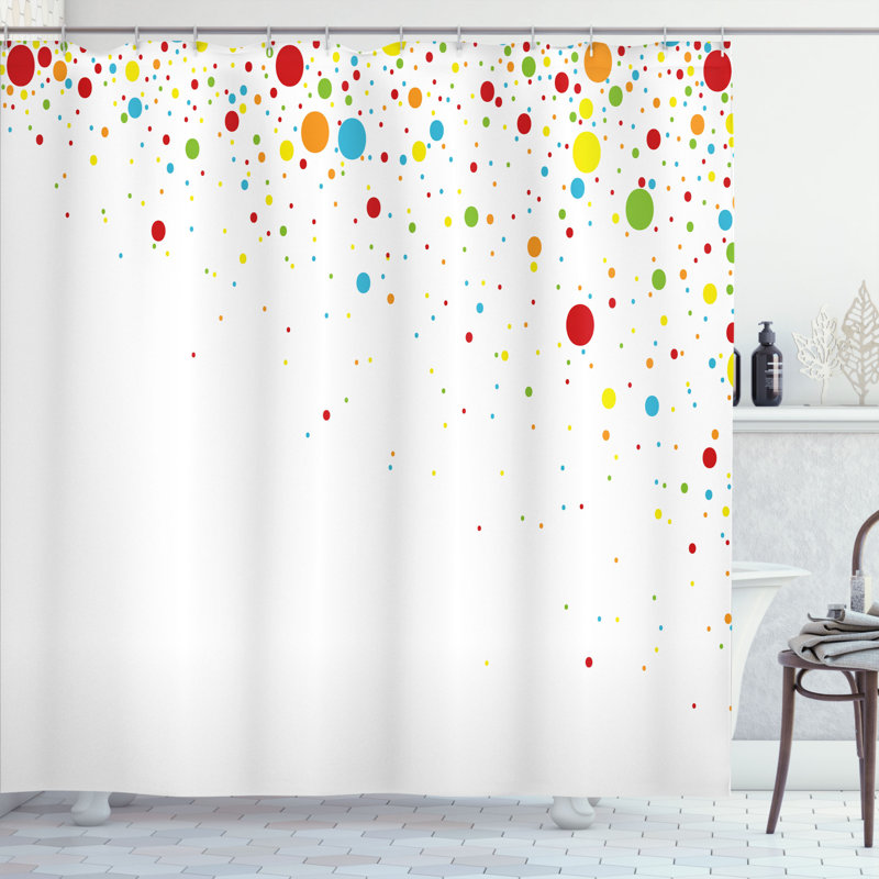  Rideau de douche simple Spots Like Confetti, H 84 po x l 69 po