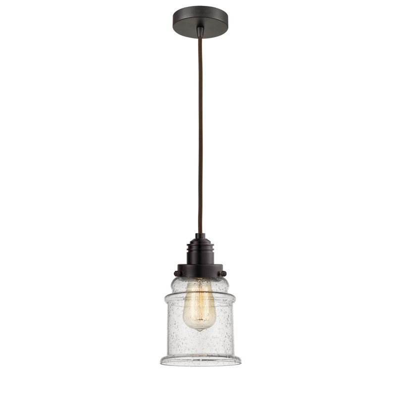 Cecil 1 - Light Single Pendant, Oil Rubbed Bronze/Brown