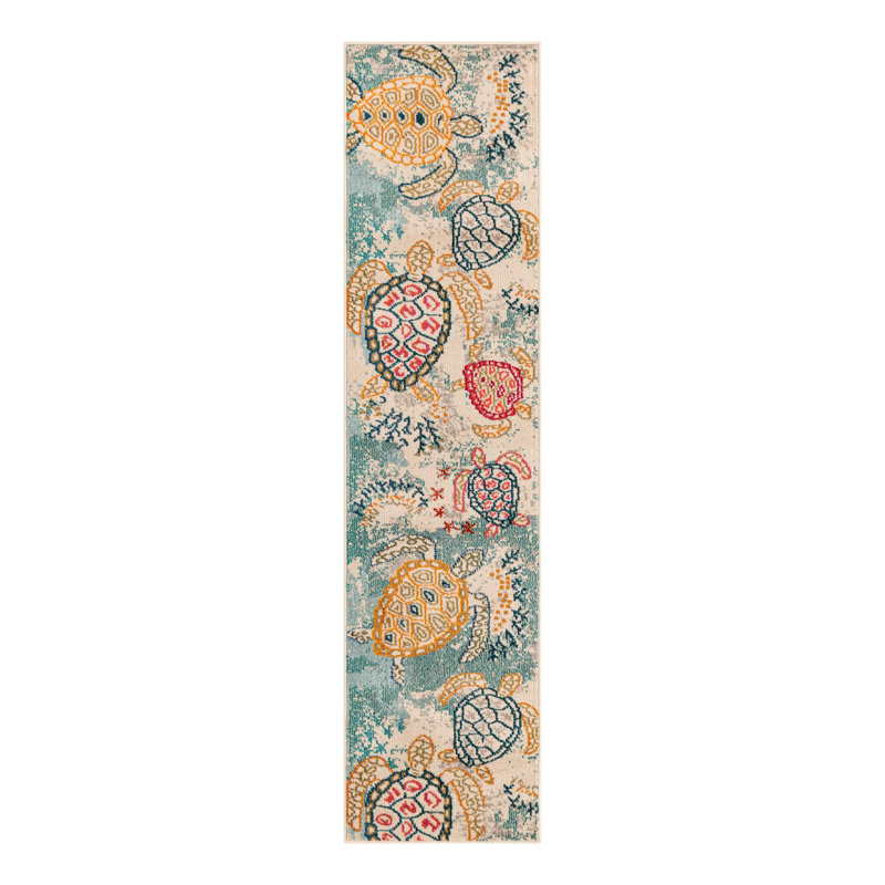 Tapis beige à motif animalier Vargas, Rond 10pi