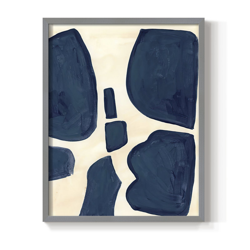 «Blue P pièces II», reproduction encadrée - bois massif, H 10 po x l 8 po, Gris