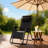 Simple Black Outdoor Patio Zero Gravity Folding Chair Portable Storage With Padded Headrest And Weatherproof Textile-1418528586