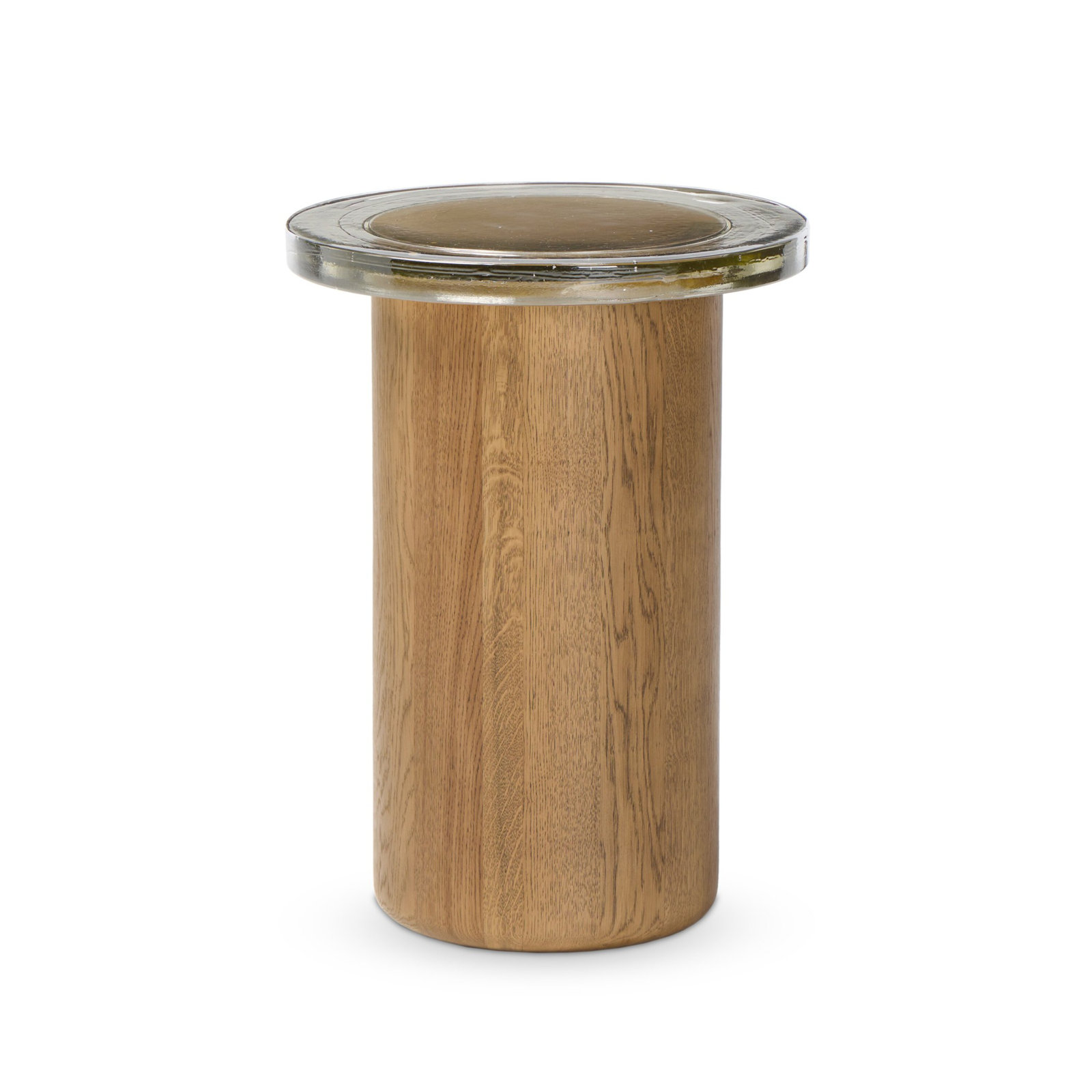 Jumelle 18" End Table, Clear Cast Glass