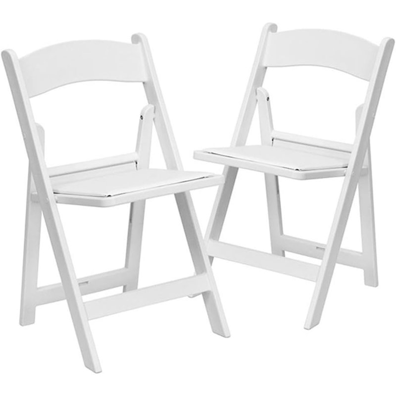 Chaises pliantes avec sièges rembourrés Thornfeldt, Blanc