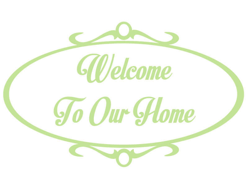 Décalcomanie murale welcome to home, Tarte à la lime, H 25 po x l 42 po x P 0,01 po