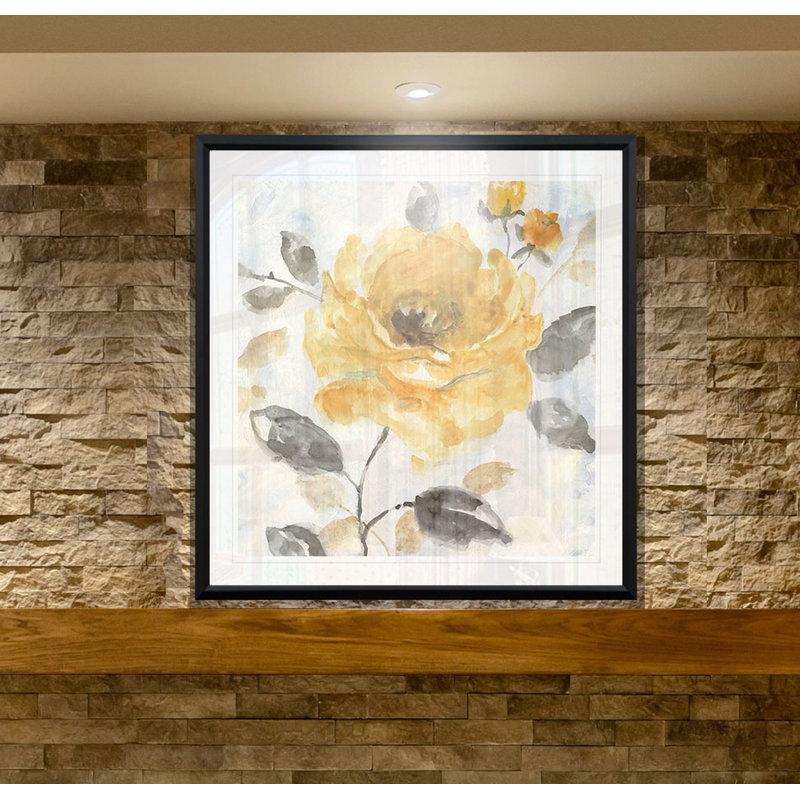 Miel rose I - reproduction sur toile, H 30,5 po x l 30,5 po x P 1,5 po, Cadre plastique noir