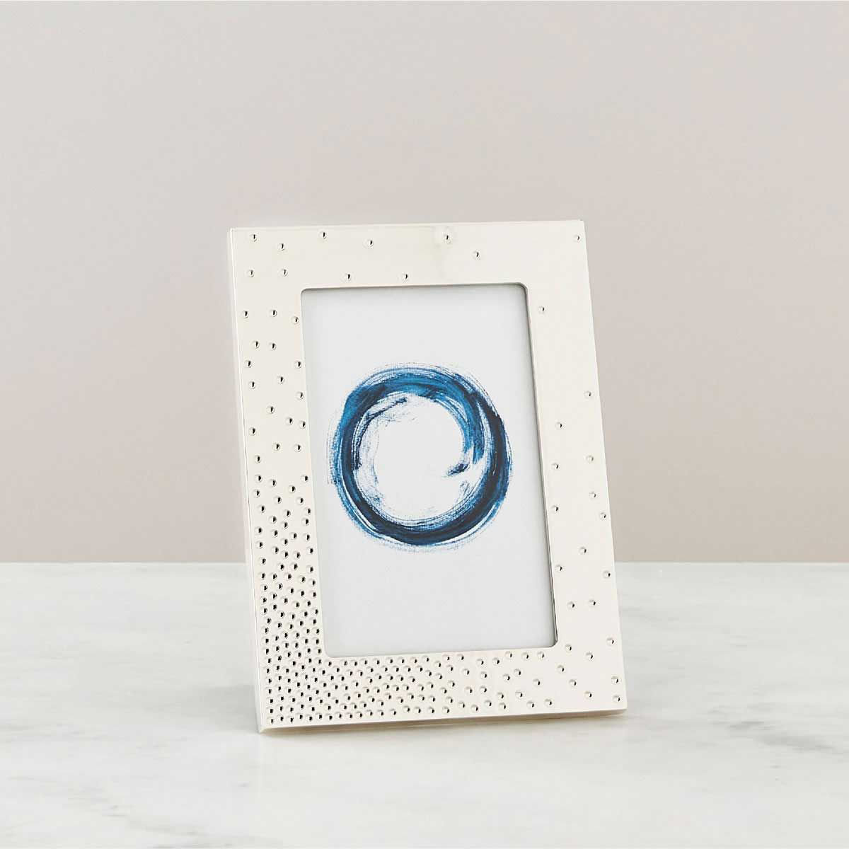 Nambe Set Di 4 Cornici Portafoto Con Rilievo In Lamina D'Argento - Eleganti E Vintage, 15,2 Cm - 3