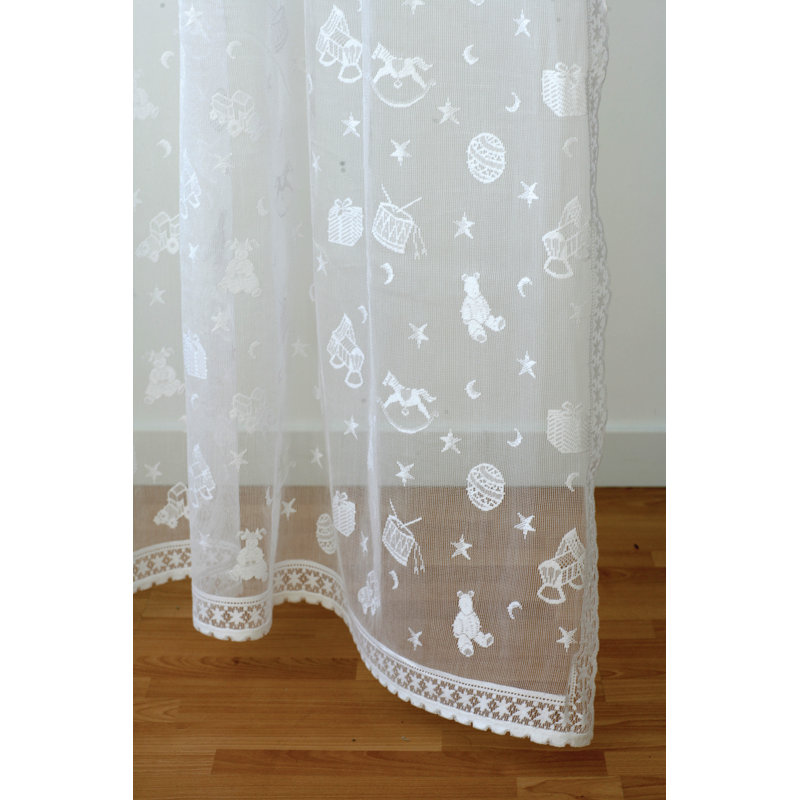Eben Cotton Blend Sheer Single Curtain Panel, Ivory, 150 W x 160 D cm