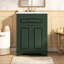 Meuble-lavabo de 61 cm (24 po) avec lavabo en céramique, 2 portes, 1 tiroir basculant, design compact, esthétique contemporaine, quincaillerie assortie, armoire intégrée à 2 portes, style moderne