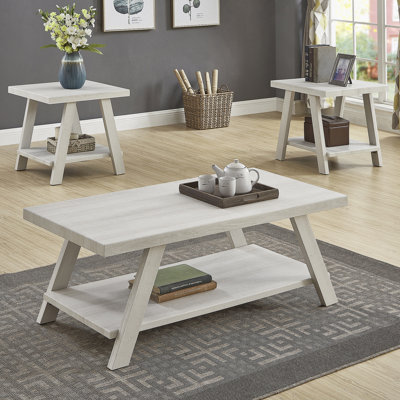 Rectangular Coffee Table With Manufactured Wood Table Topand Shelf
