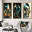 Rhythm Of Infinity 3D Turquoise Gold Sphere VI - Abstract Fractal Art Set Of 3 Pieces-977314452-977314455