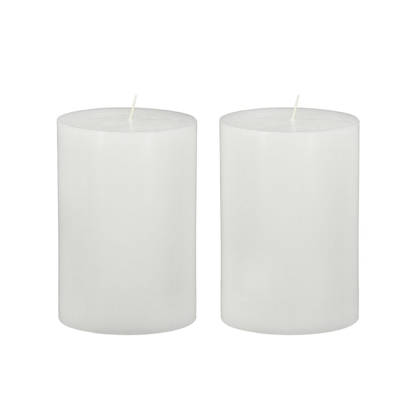 Ensemble de 2 bougies en cire de soja non parfumées 4 x 6 po, Blanc