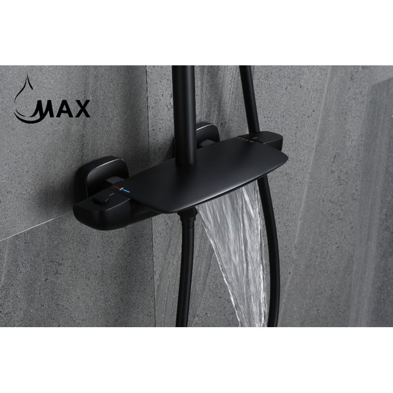 Système de douche complet, Noir mat