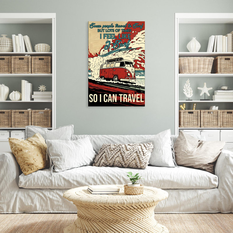«I Feel Like I Surf», impression rectangle 1 pièce, H 36 po x l 24 po x P 1,25 po