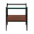 Rectangle End Tables Set of 2 with Tempered Glass Top MDF Shelf and Iron Legs for Living Room-944716153