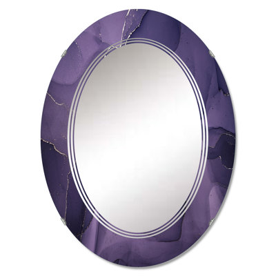 Miroirs muraux mauves et gris à encre de marbre II