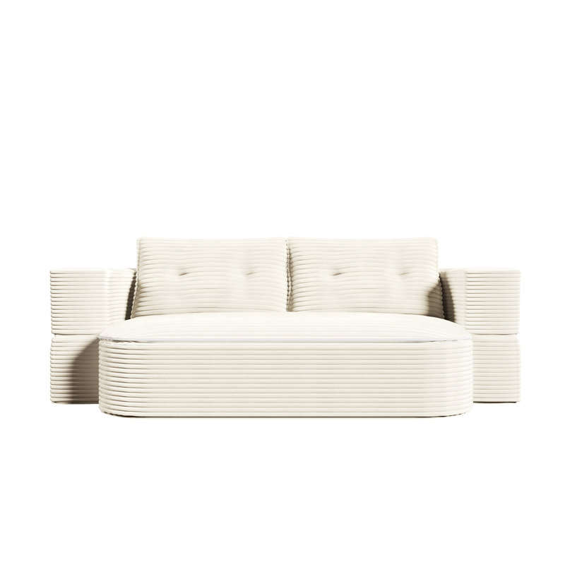78.7 " W 2-In-1 Foldable Sofa, Beige