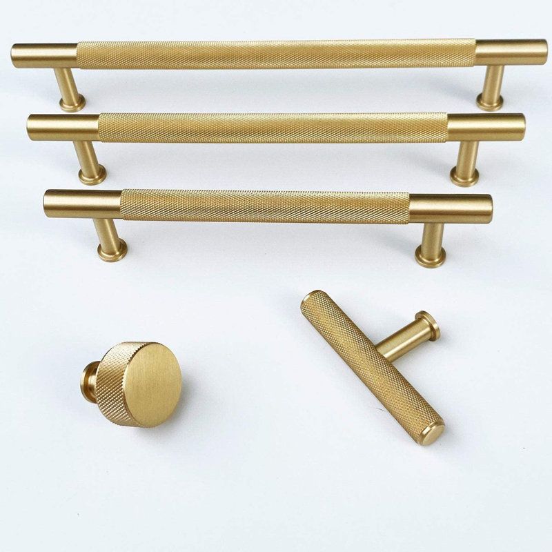 Texture 5" Center to Center Bar/Handle Pull, Brushed Brass, 5"