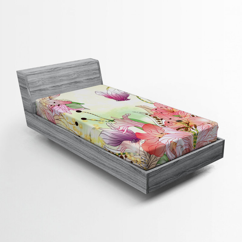 Drap-housse floral, Drap-housse de taille simple