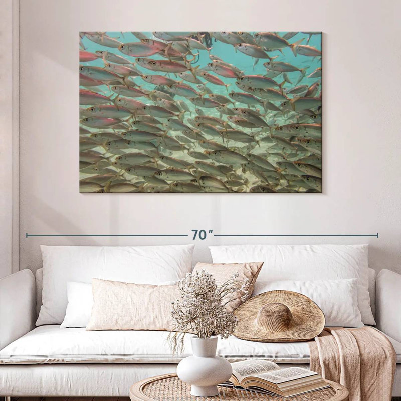 Crowle sous les poissons tropicaux, H 32 po x l 48 po