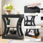Table de bout noire 23,6 po avec rangement et station de charge, table de chevet avec ports USB et prises de courant pour le salon, la chambre à coucher