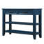 Buffet Mid-Century en bois massif avec 2 tiroirs de rangement et tablettes ouvertes, console en bleu marine pour le couloir-1406738628