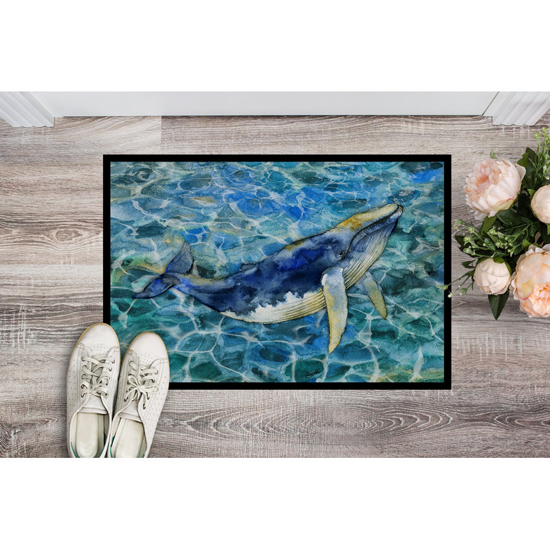 Tapis de porte d’extérieur anti-dérapant baleine baleine, L 36 po x L 24 po
