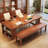 Nut-brown Rectangular Solid Wood desk-1219267491