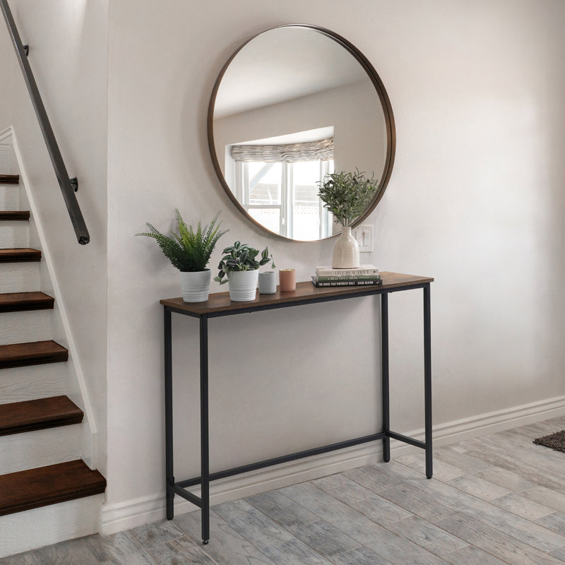 41” Classic Console Table for Entryway, Modern Sofa Table for Living Room, Industrial Sofa Console Table, Snack Entrance Table for Hallway, Accent Behind Couch Table, Plant Table, Grey Oak / Rustic Oak
