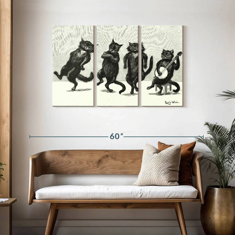 Brampt Cats Dancing, H 28 po x l 45 po