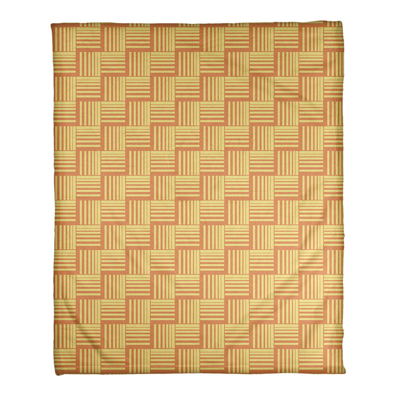 Couverture polaire à rayures classic basketweave, l 50 po x L 60 po, Orange / Jaune